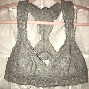 Aerie grey lace racer back bralette